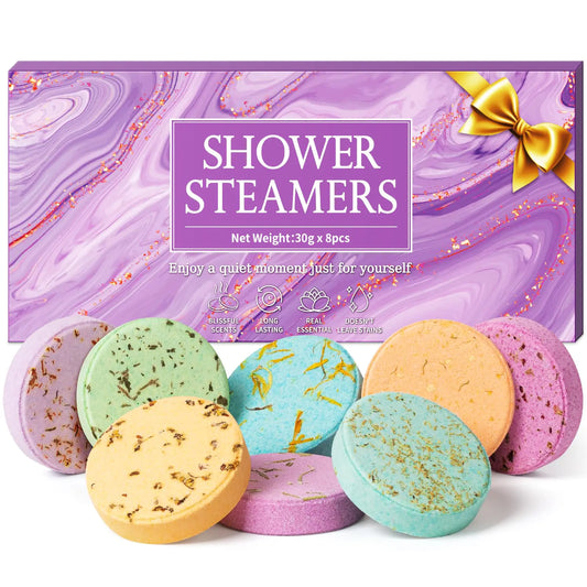 AromaSpa 8-Pack Essential Oil Shower Steamers Gift Set